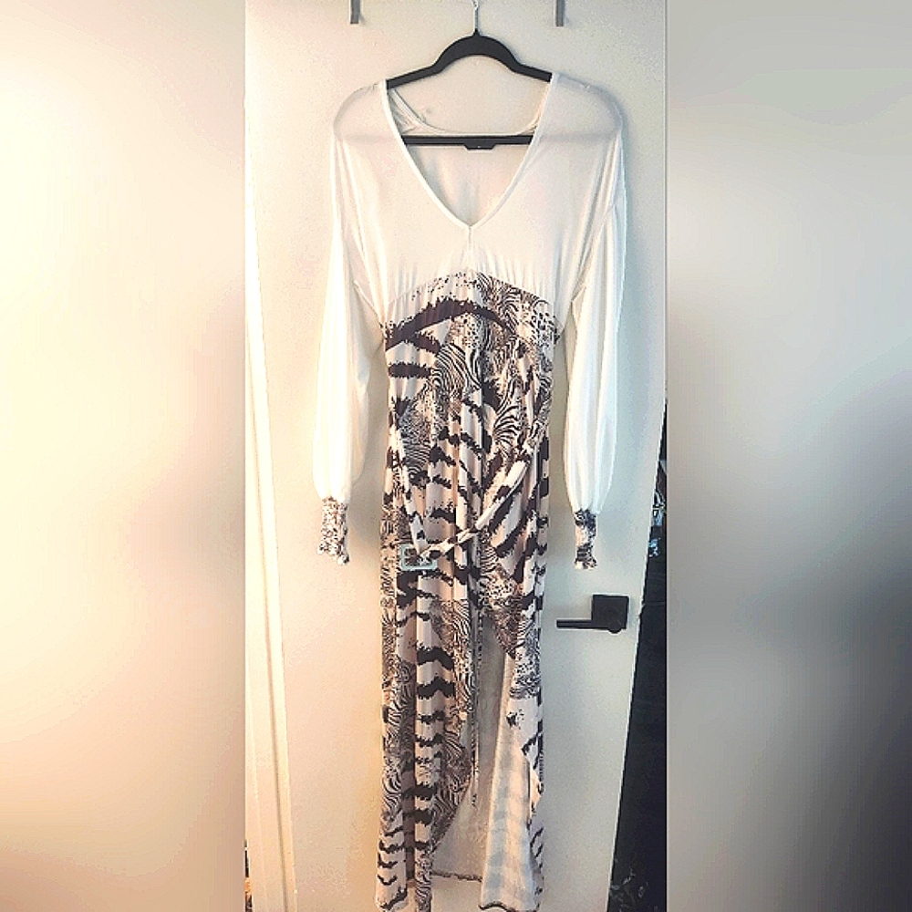Chicme Animal Print Dress with Long Sleeves